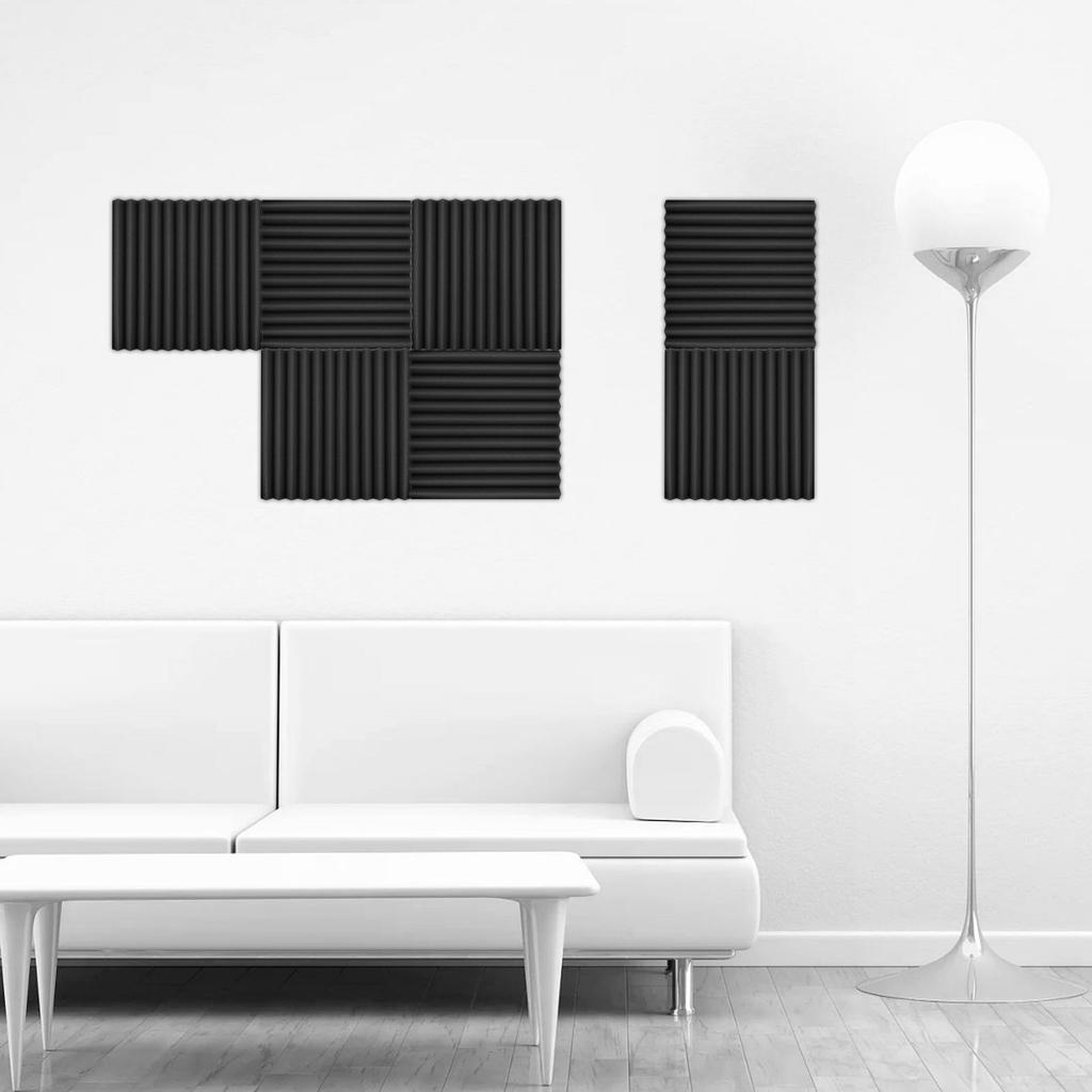 Упаковка 12 шт. Студийный поролон Звукоизоляционный поролон Звукопоглощающие панели Звукоизоляционная губка 30 * 30 * 2,5 см 12 * 12 * 1 дюйм