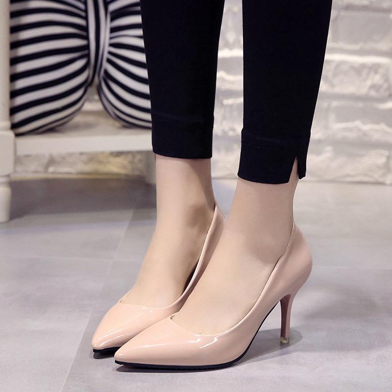Fashion 2024 Spring and Autumn New Large Size Pointed Toe Solid Color Pumps Sexy and Comfortable Solid Color Temperament Women's Shoes