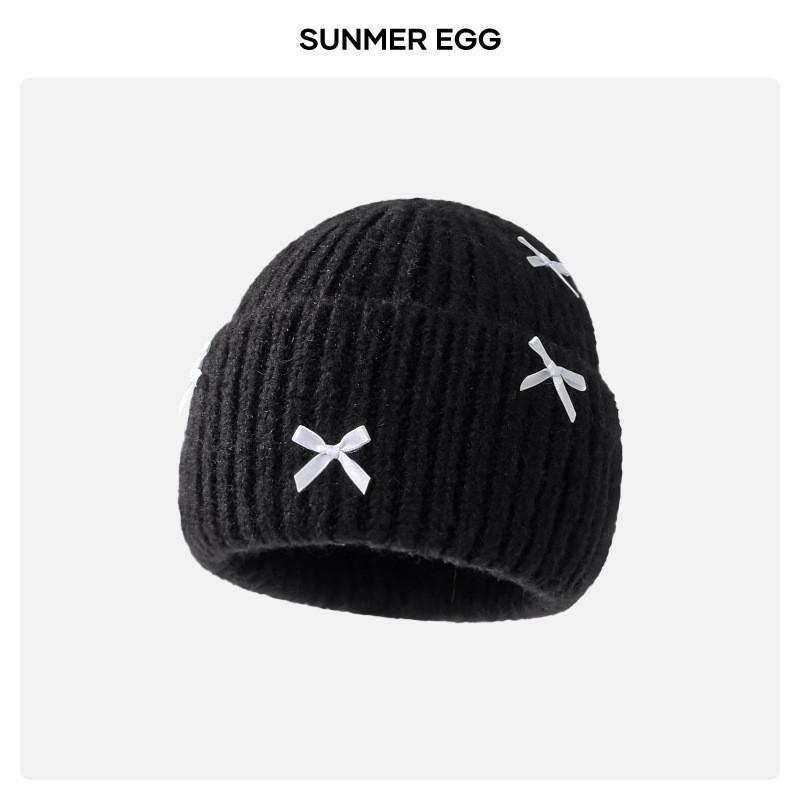 Знаменитость Интернета с той же бабочкой Узел Вязаная шапка Вязаная шапка Детская осенне-зимняя милая толстая теплая шапка для холодной головы