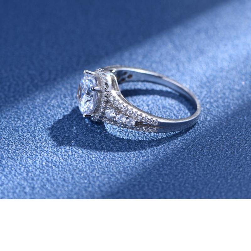 Bague Ringen Круглое кольцо с имитацией бриллианта диаметром 8 мм с полной инкрустацией бриллиантами 5А, циркон, стерлинговое серебро 925 пробы, обручальное кольцо и кольцо для предложения