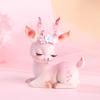 Раскрашенная вручную фигурка оленя, мультяшная смола, интересная 3D скульптура розового оленя для двора