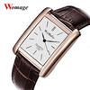 Men's Elegant Brand Womage Casual Fashion Leather Quartz Luxury Watch Male Female Watch