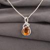 Citrine Gemstone 925 Sterling Silver Jewelry Zircon Pendant 1.22" For Women Gift CZP-13-3
