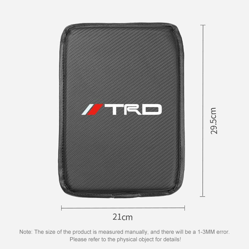 Кожа из углеродного волокна, накладка на консольный бокс автомобиля, подушка подлокотника, чехол для Toyota TRD Reiz Corolla Chr Yaris Camry, логотип RAV4 Levin