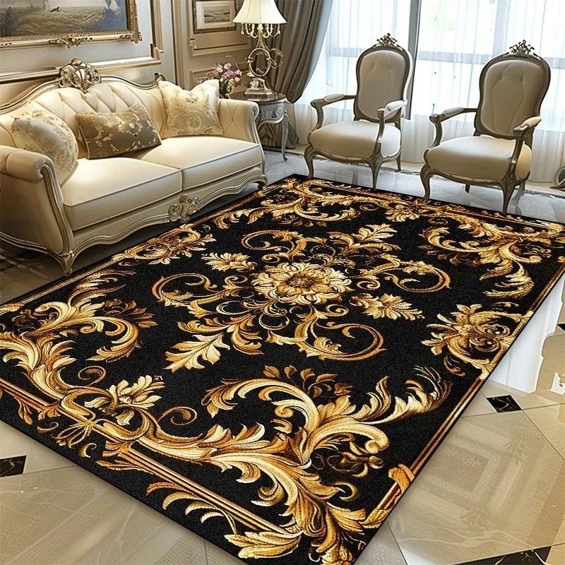 Персидский Черное Золото Роскошный Ковер для Гостиной Ковры Гостиная Маленькие Ковры для Спальни Комната Спальня и Офис Зона Дивана Нескользящий Декор