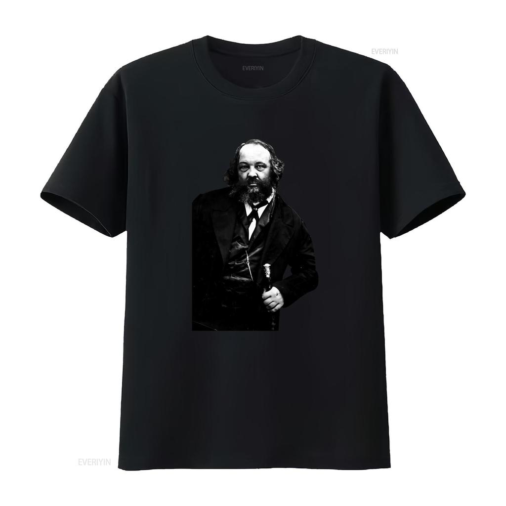 Mikhail Bakunin Anarchia Vintage Style T Shirt for Men and Women Unique Historical Figure Print High Quality Fabric vintage