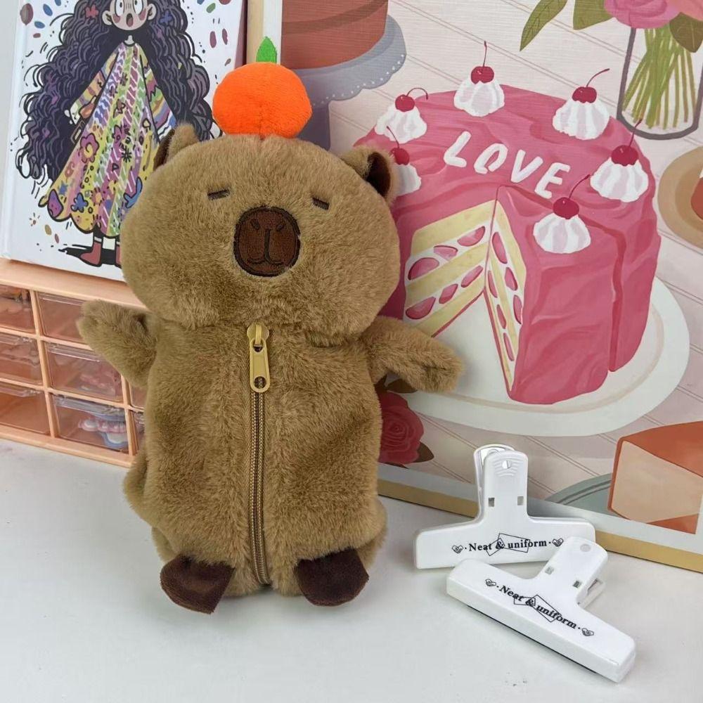 Животное Кукла Мультяшная Капибара Плюшевая Кукла Молния Капибара Плюшевый Пенал Сумка Студент