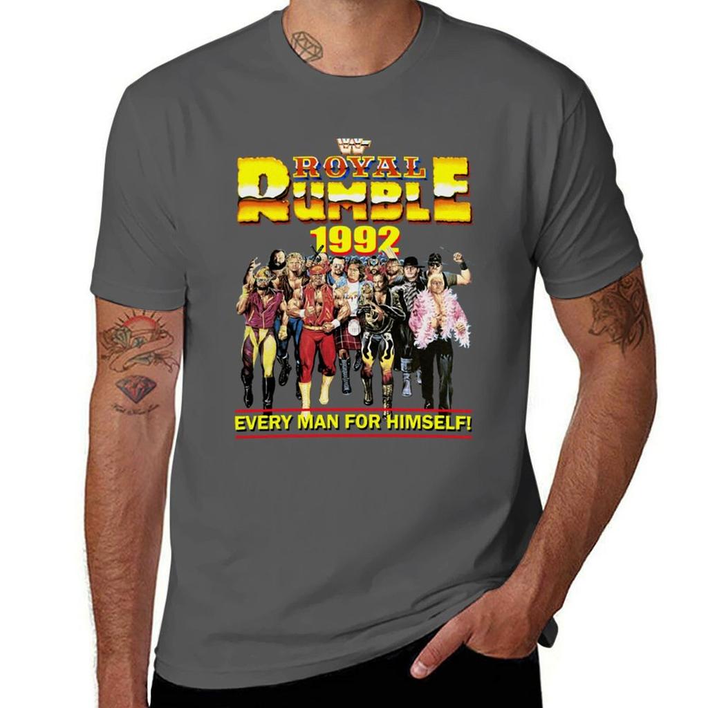 Футболка WWF Rumble 1992 уличная быстросохнущая с коротким рукавом эстетичная одежда футболки для мужчин