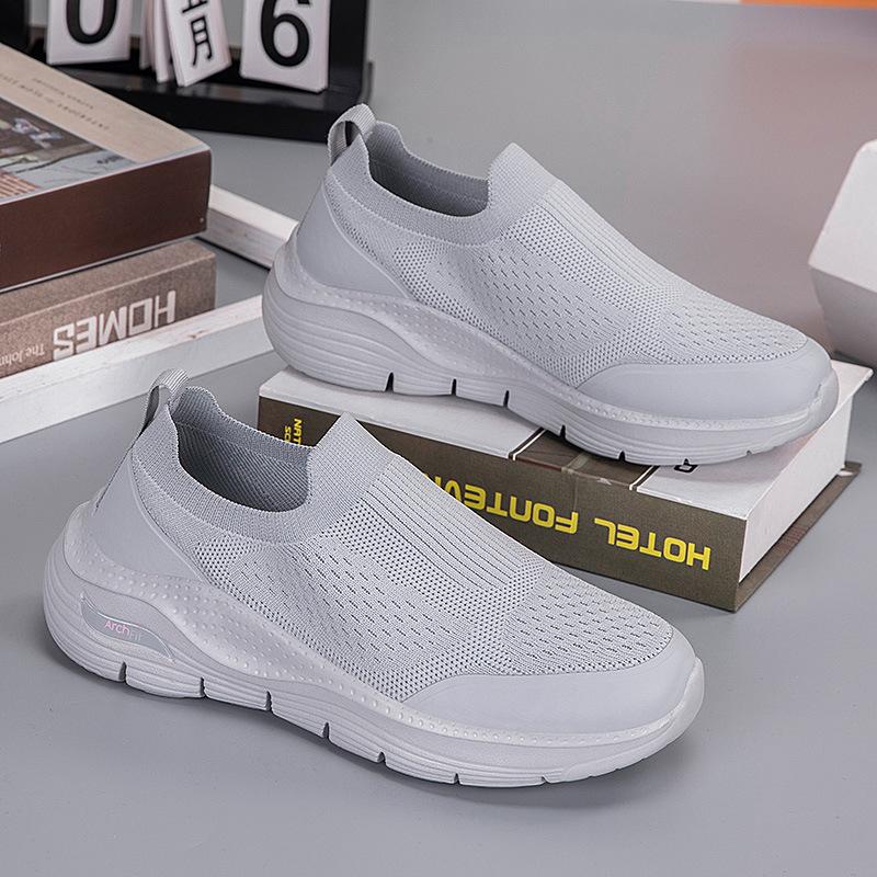 Large size elastic socks shoes low-top summer fly-woven mesh lazy shoes casual sports men's shoes