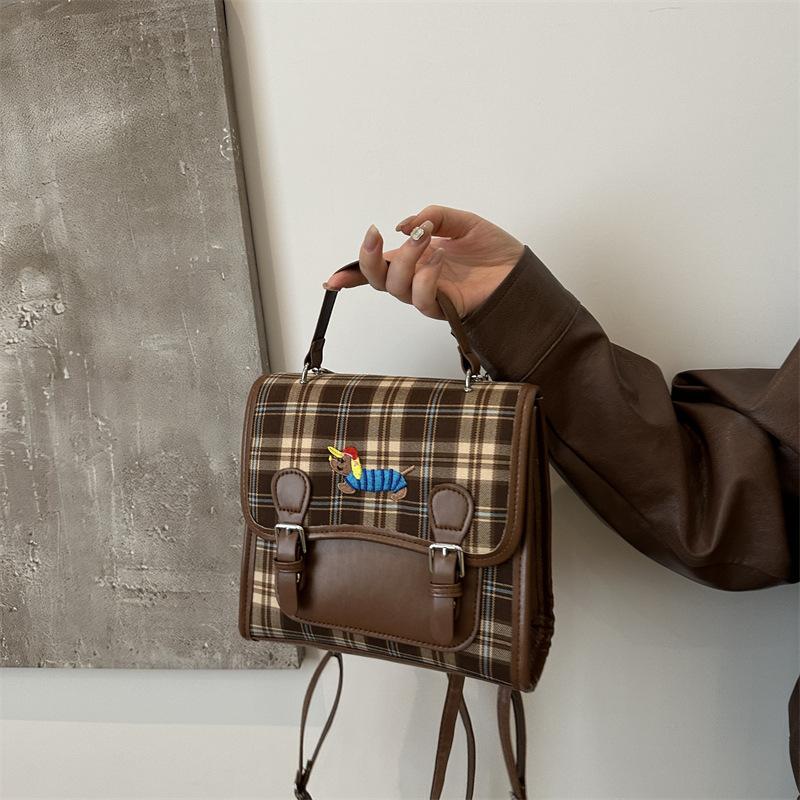 Новая стильная женская сумка через плечо женская сумка вышитый ретро рюкзак ниша милый мультфильм сумка через плечо женская