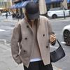 Осень-зима Женская куртка однобортная двубортная утолщенная кардиган свободная с длинными рукавами воротник стойка нагрудные карманы верхняя одежда пальто
