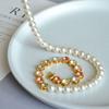 Luxury Rainbow Zircon Bracelet Beaded Women Jewelry Delicate Pearl Rhinestone Necklace  Lady