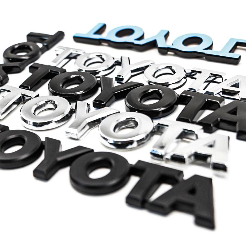 3D ABS TOYOTA Letters Emblem Rear Trunk Badge Logo Nameplate Sticker Black Chrome for Corolla Camry RAV4 Yaris Highlander Hilux SH7