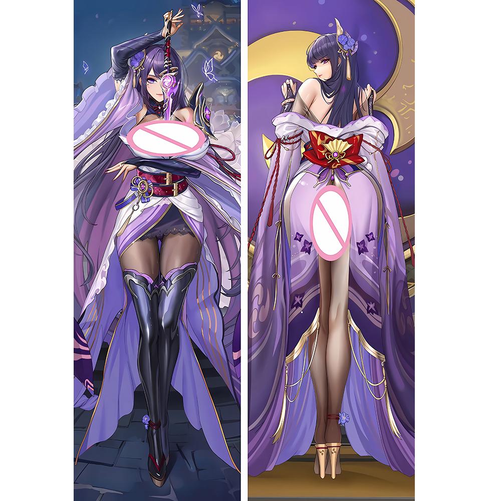 Dakimakura Genshin Raiden Ei Throw Наволочка Обнимающая Подушка для Тела Аниме Raiden Ei King Наволочка Постельное Белье Декор Чехлы для Подушек