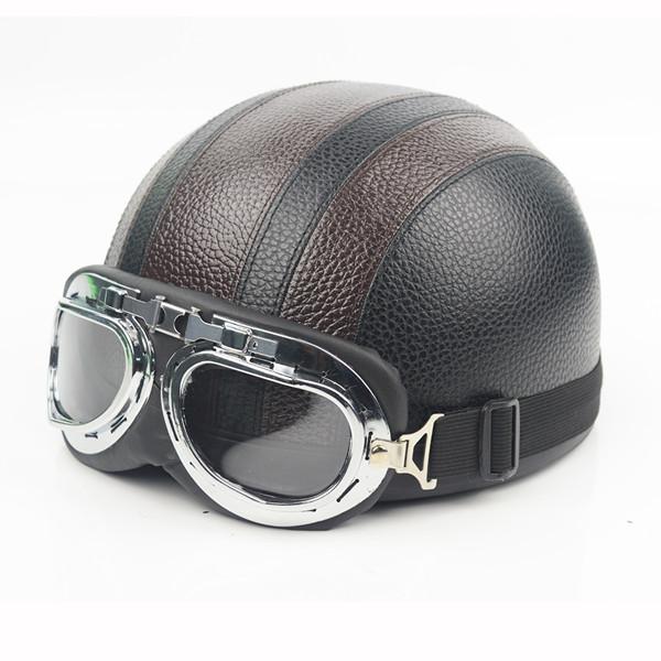 Взрослые шлемы мотоциклетный ретро полукруизный шлем мотоциклетный скутер шлем очки для Harley винтажный немецкий мотоцикл