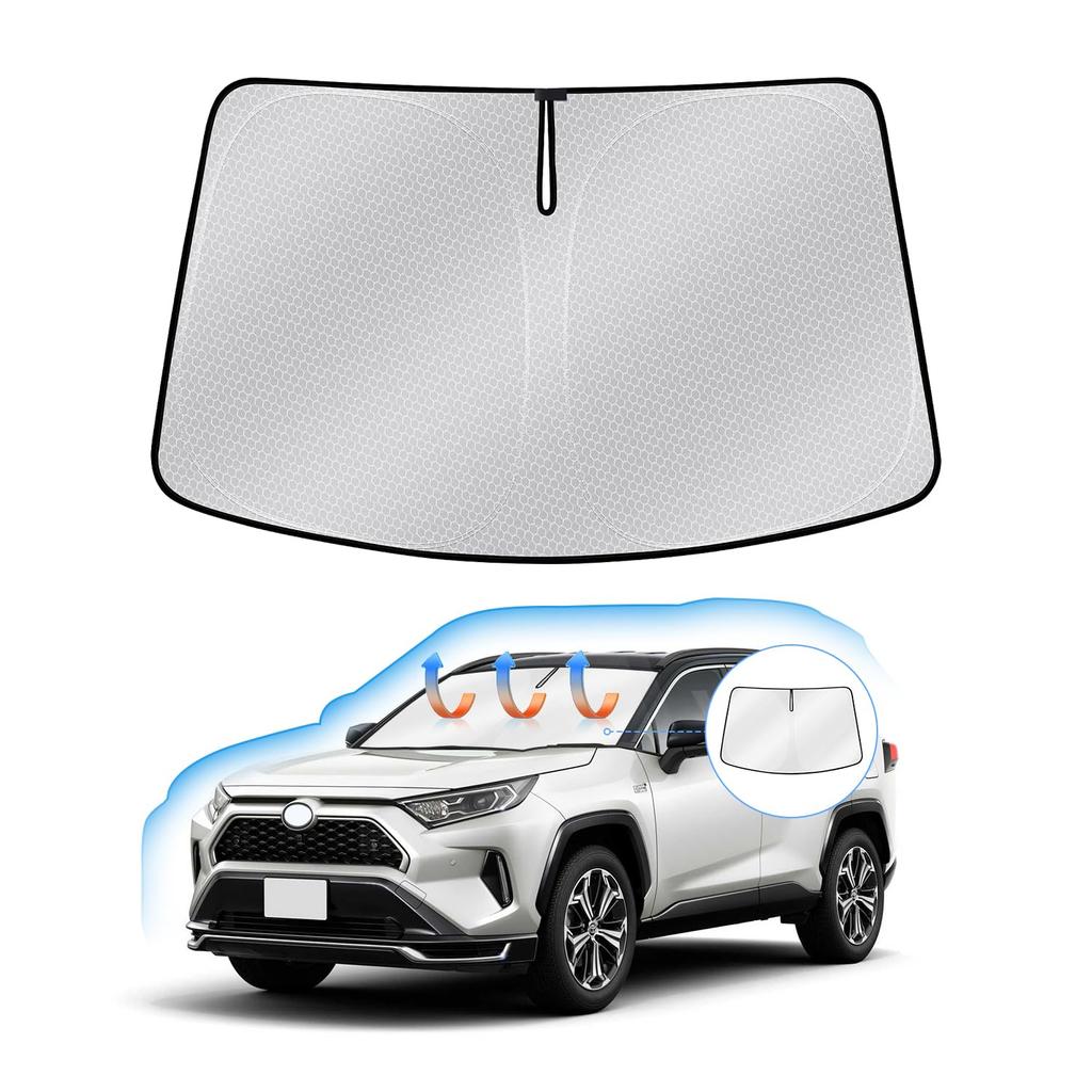 Toyota RAV4 50 Серия Солнцезащитная шторка на лобовое стекло RAV4 PHV MXAA50 AXAH50 Тип Автомобильная солнцезащитная шторка Защита от УФ-излучения Блэкаут Шторка Ручка для шторки Черная шторка