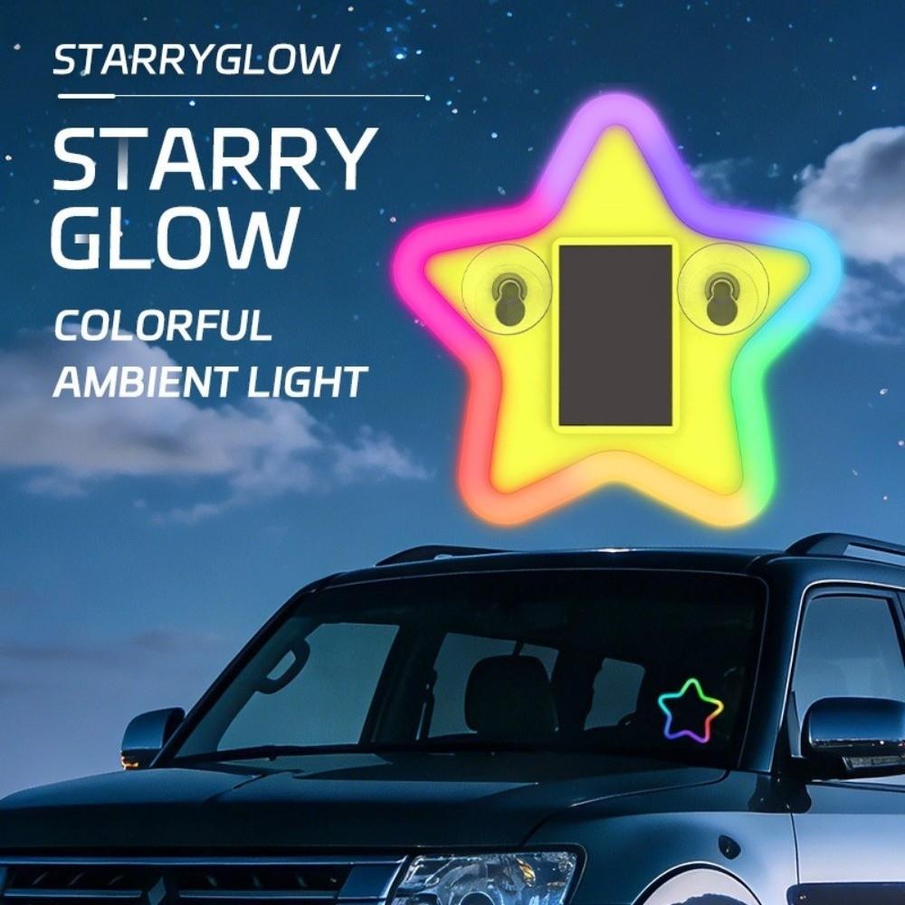 Solar Powered Star Shaped Mood Lights Atmosphere Car  Neon Lights  Car Decoration