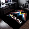 Marlins Team Logo Art Rug Office Carpet Non-Slip Mat, Chair Rug Floor Covering for Gaming, Bedroom, Living Room , Home Decor Christmas Gift