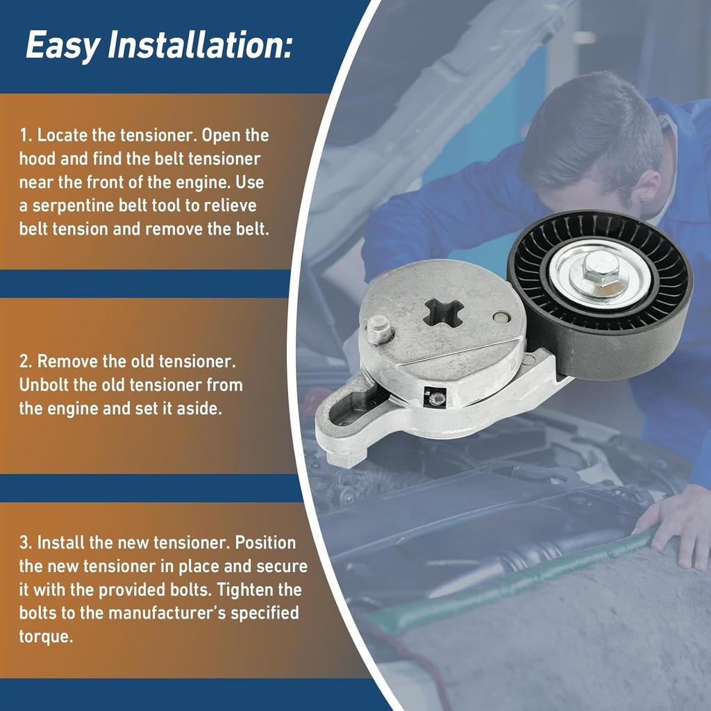 Сборка натяжителя ремня Гладкий шкив Для 2010-2011 Toyota Camry 2.5L, OE 166200V010, 1662036030, 39096, 49438