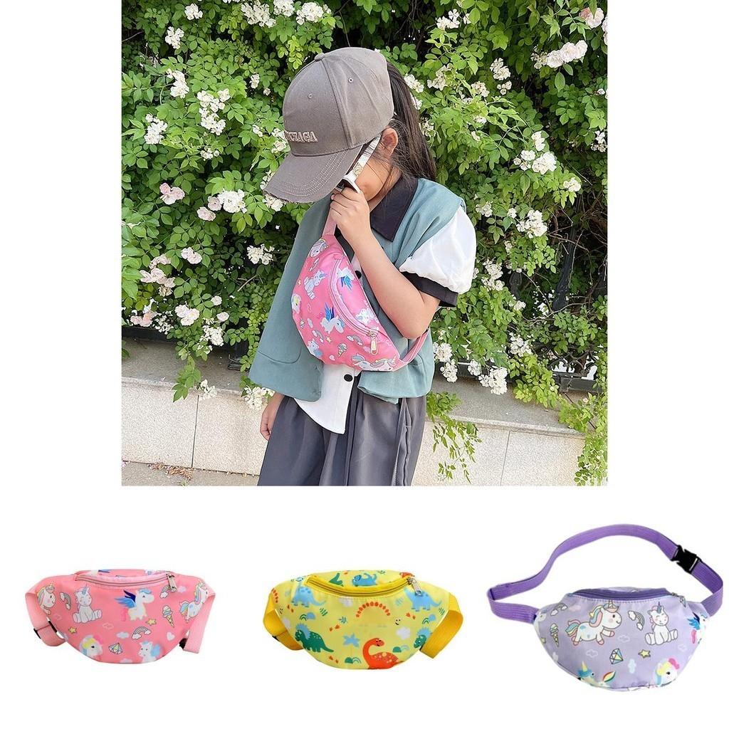 Милая детская поясная сумка с единорогом, мультяшная сумка через плечо с динозавром, нейлоновый материал, легкая и защищенная от краж