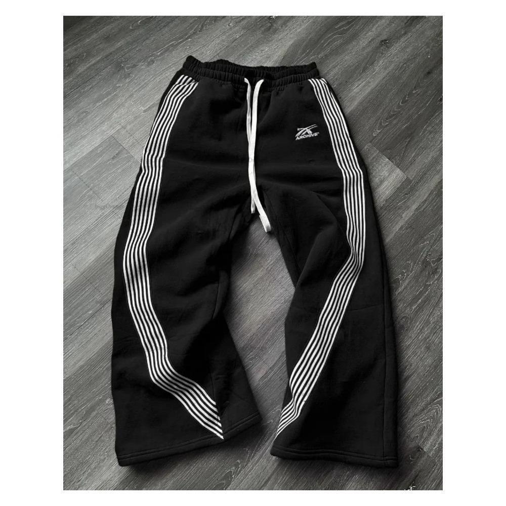 RogueWave Яркие Уличные Хип-Хоп Спортивные Штаны Y2K Харадзюку Ретро Широкие Брюки Американская Оверсайз Мода Свободные и Универсальные Повседневные