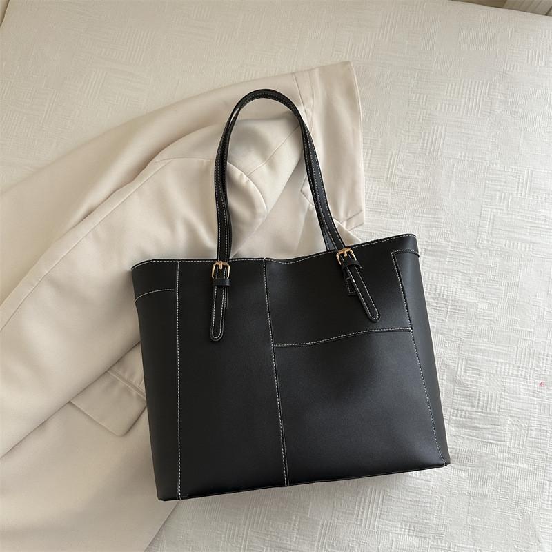 Chic Pu Leather Tote Bag Fashionable Casual Shoulder Handbag For Daily Use
