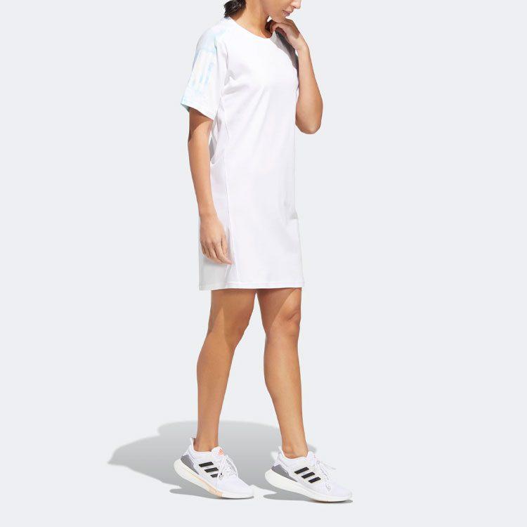 adidas Женское белое платье с коротким рукавом HF2476