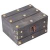 Vintage Wooden Storage Box 145x120x85mm Multifunctional Decorative Treasure Chest Box with 3 Bit