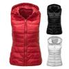 Women Waistcoat Women Vest Autumn Winter Sleeveless Waistcoat Warm Lightweight Hooded Padded Ladies Jacket Cold-poof Outwear