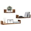 VidaXL Wall Shelves 3 Pcs Old Wood Engineered Wood, Wall-mounted Floating Shelf, Laundry Shelf, CD Shelf 855792