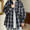 Рубашка в клетку с принтом в стиле ретро, ​​пальто, свободная рубашка с длинными рукавами и лацканами, однобортная мужская повседневная куртка с карманами