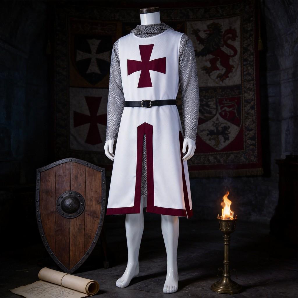 Medieval Knight Cosplay Costume With Polyester Fabric For Game Anime Roleplaying