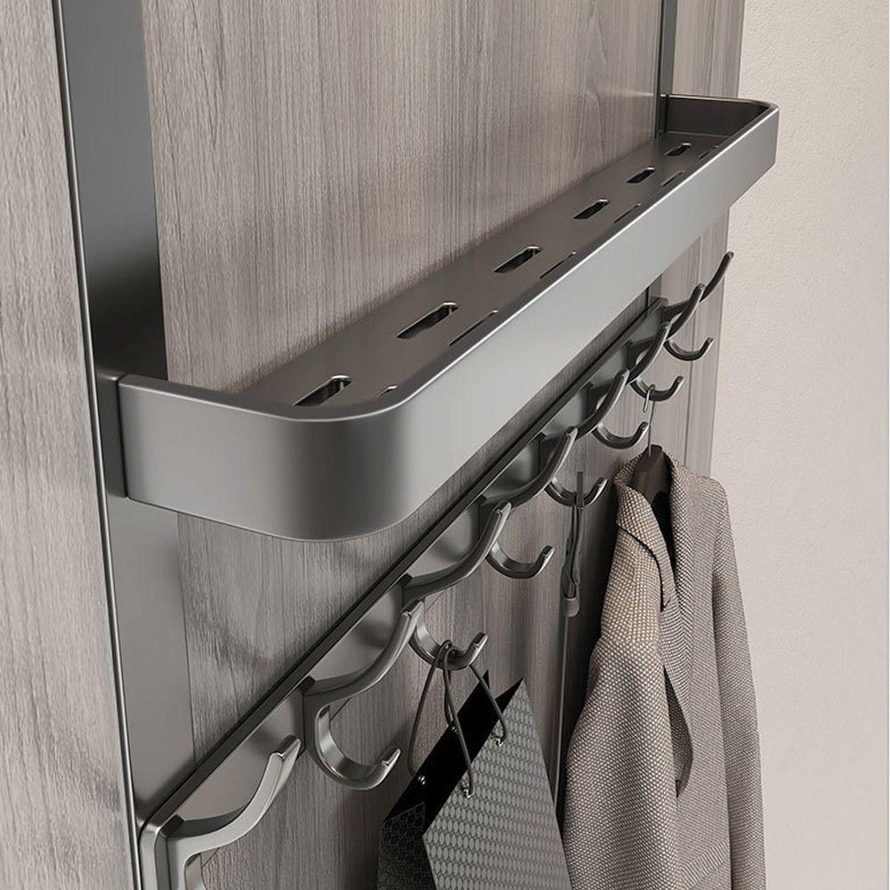 Metal Door Behind Hook 5 Hooks Coat Hat Towel Hanger Household Organizer Accessories
