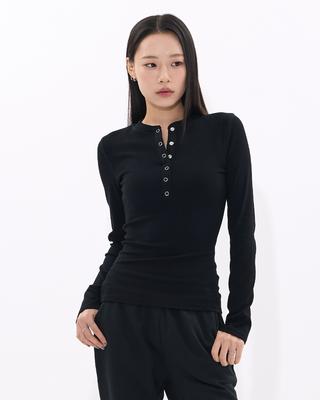 Футболка-henley с кнопками MOAA Linker Snap (черный)