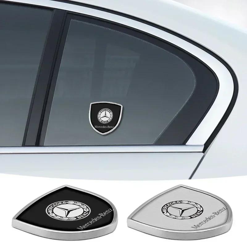 CSB1 1/2pcs 3D Metal Car Body Fender Emblem Shield Stickers Decor Auto Accessories for Mercedes Benz W211 W204 W210 W203 CLA GLA