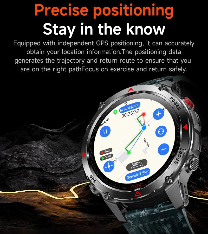2026 T-Rex 3 Ultra GPS Умные часы 30ATM Водонепроницаемые Двухдиапазонные GNSS Компас Военного класса Сапфировое стекло Звонки Длительное время работы Мужские Умные часы для активного отдыха