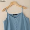 ZANZEA Женские летние однотонные повседневные майки-слинги на бретелях без рукавов