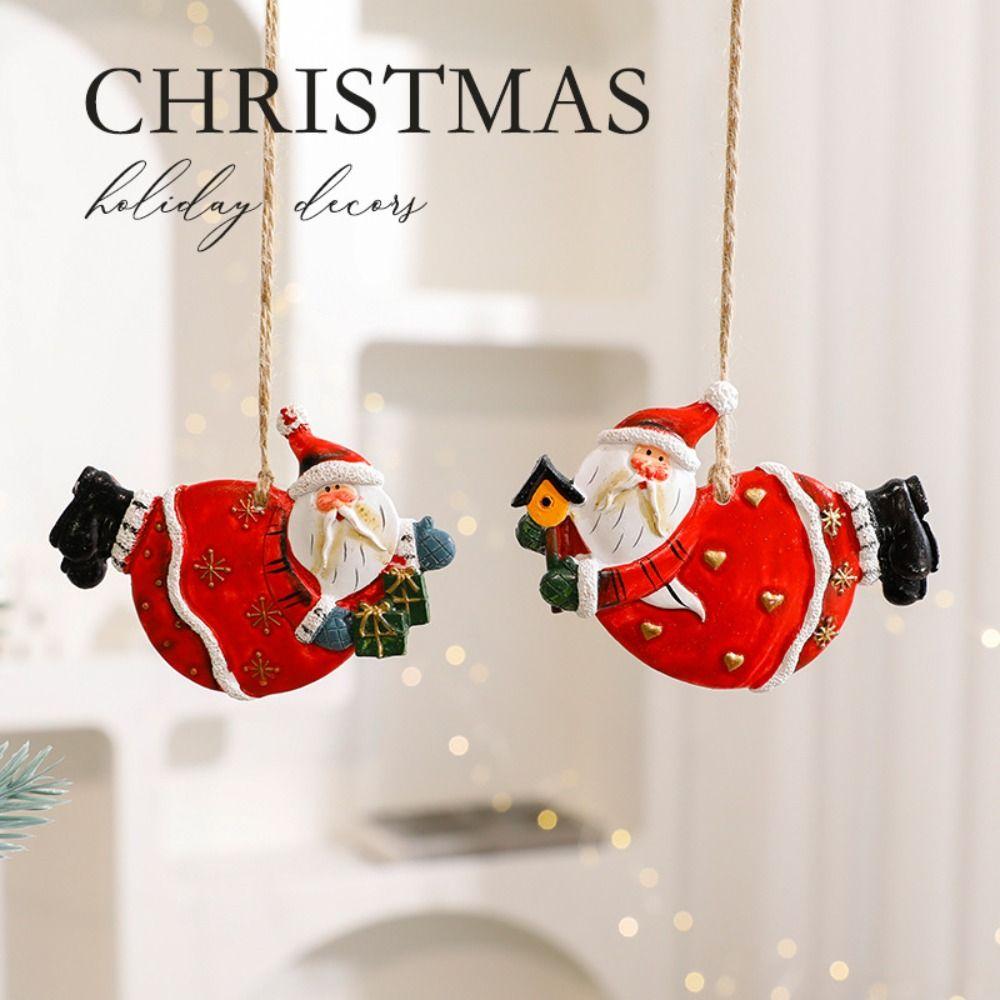 Resin Christmas Tree Hanging Ornament Snowman Xmas Pendant Christmas Gift Toy