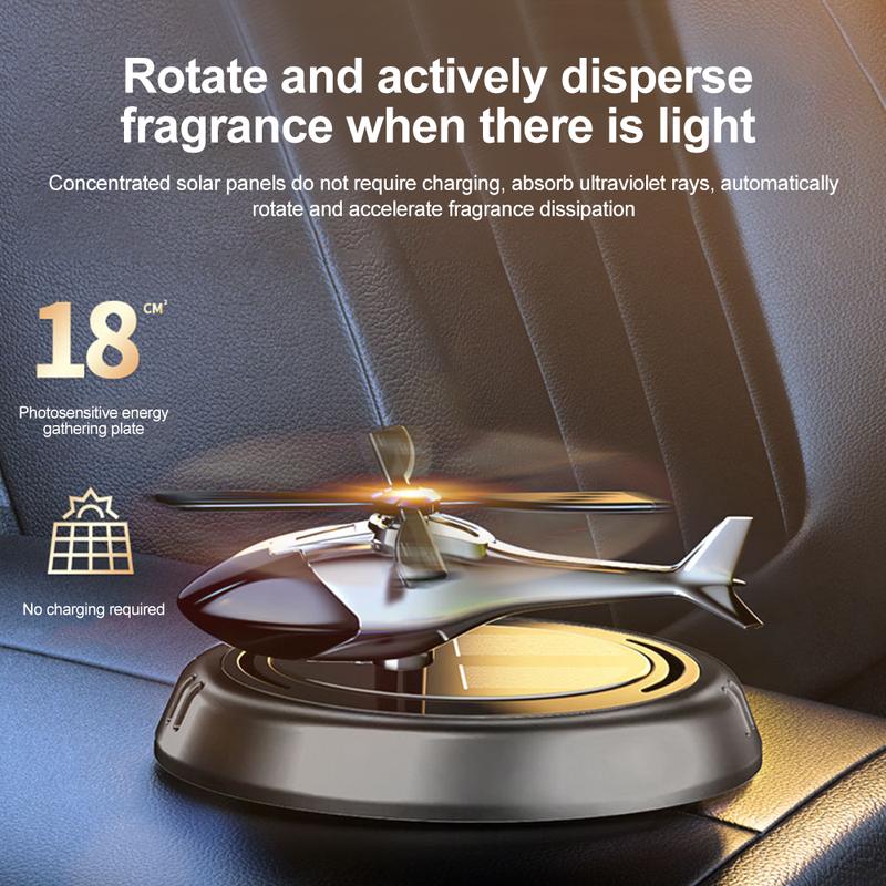 Solar Rotating Helicopter Aromatherapy Car Air Freshener Alloy + Abs Wooden Aromatherapy Machine Car Aromatherapy Aircraft