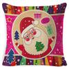 Christmas Pillowcase, Home Bedside Cushion, Linen Short Plush Printed Halloween Sofa Pillow