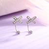 Cross Zircon Screw Earrings Women'S Compact Versatile Commuter Wind Inlaid Zircon X Letter Interwoven Earrings