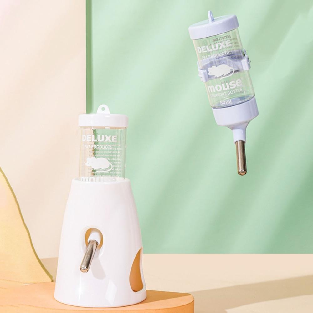Пластиковая поилка для кролика для хомяка, бутылка для воды для мелких животных 2,7 унции, не капающая, с подставкой-держателем