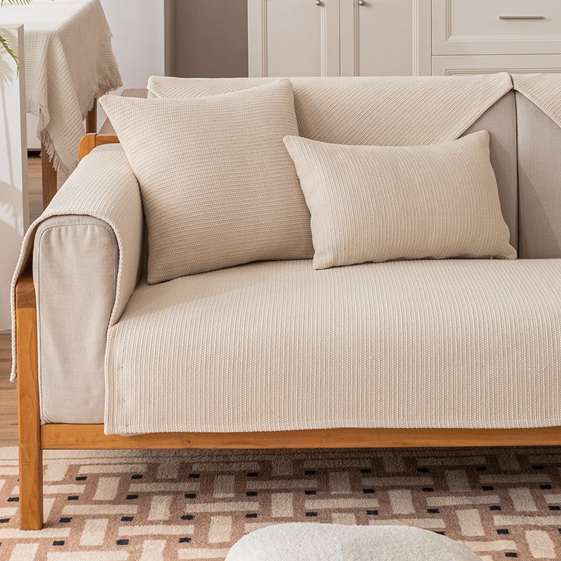 Хлопково-льняная подушка для дивана Four Seasons Универсальная нескользящая льняная подушка из грубой ткани Сплошной цвет Ткань Ремесло Простой чехол для дивана Ткань