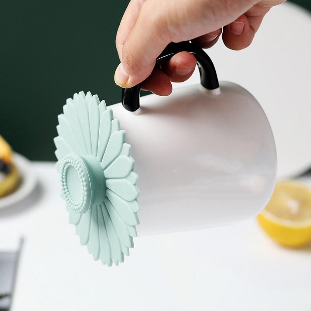 Крышки для чашек из силикона с рисунком подсолнуха, пылезащитные чехлы для кружек для кемпинга, герметичные крышки для горячих чашек, герметичная крышка для кофе и чая