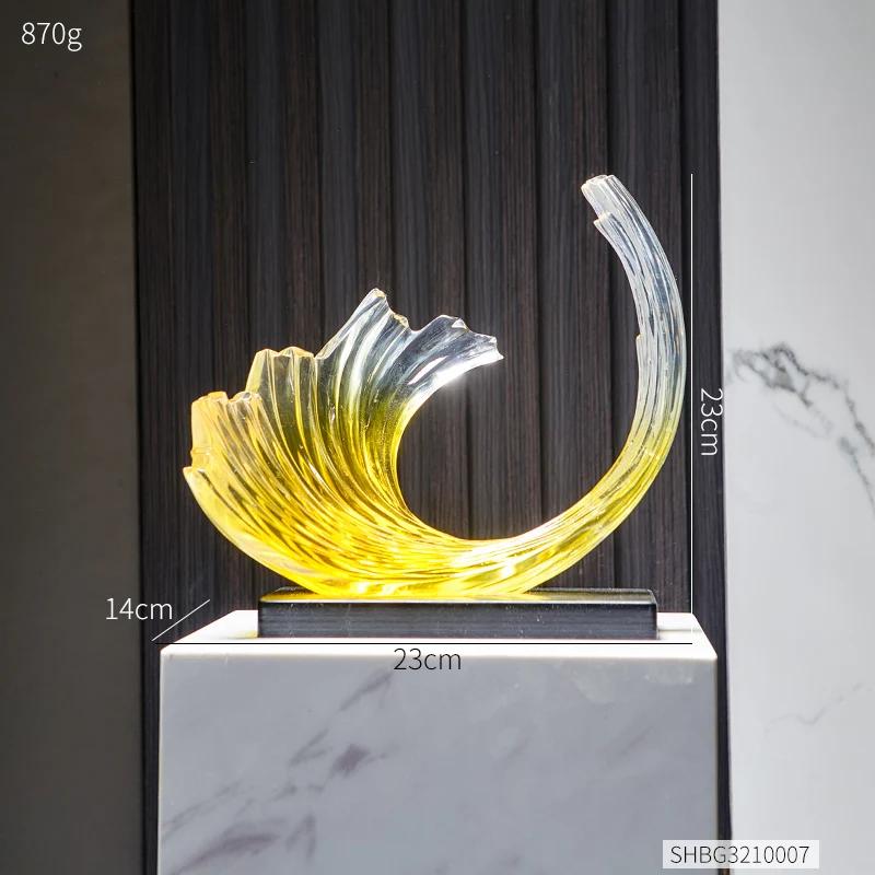 Transparent Resin Minimalism Ornaments Modern Art Abstract Sculpture Ornaments Living Room Accessories Home Office Decor Gifts