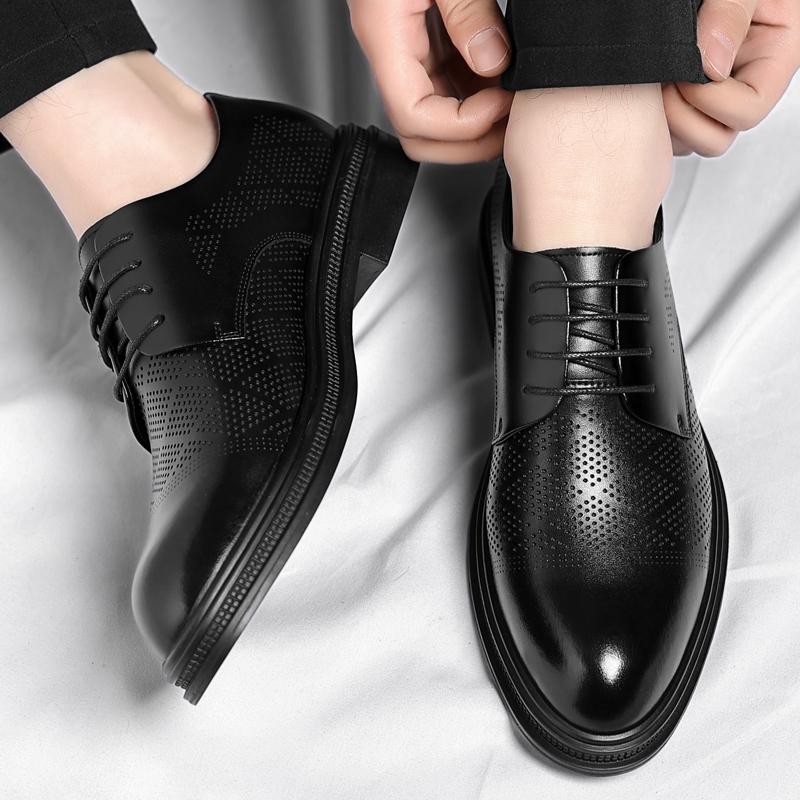 Hollow Out Elevator Shoes Men Dress Shoes 3/6/8 Cm Formal Shoes Spring/summer Classic Business Luxury Men Oxfords Lift Suit Shoe