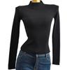 Autumn and Winter Pullover Top Slim Fit Short Solid Long Sleeve Basic Knit Sweater Bottoming Shirt Women Clothes All-Matching