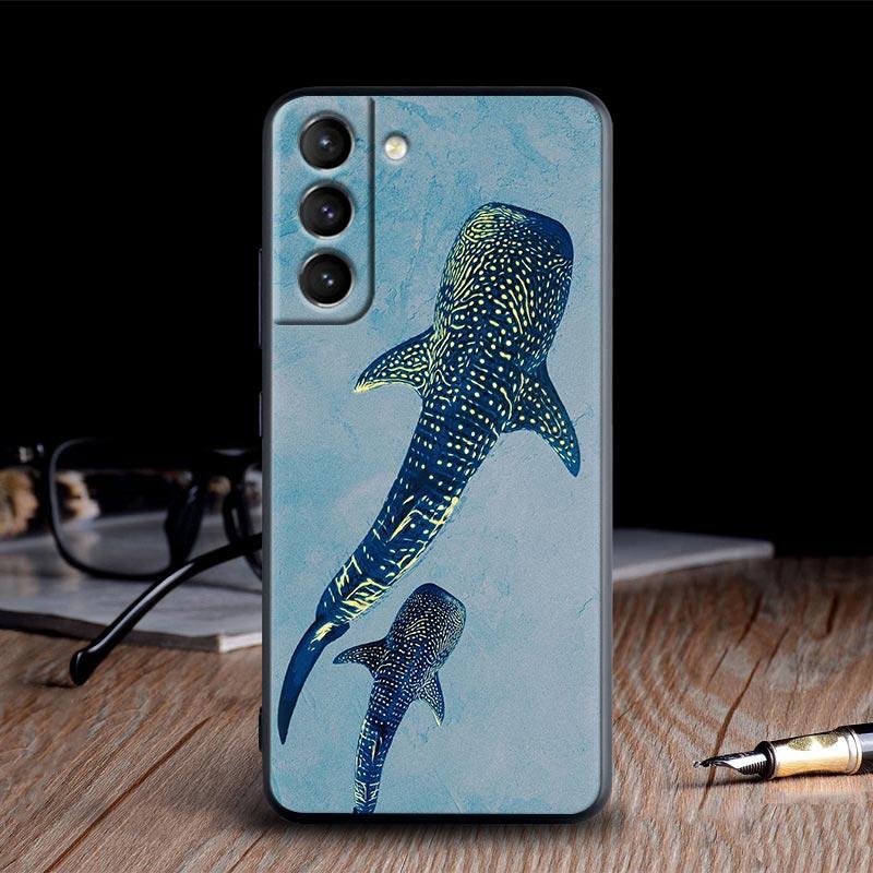 Чехол для Samsung Galaxy S24Ultra с изображением китовой акулы в океане Funda S24 5G S22 S23 Ultra S20 S21 FE S10 Plus Мягкие ТПУ чехлы для телефона