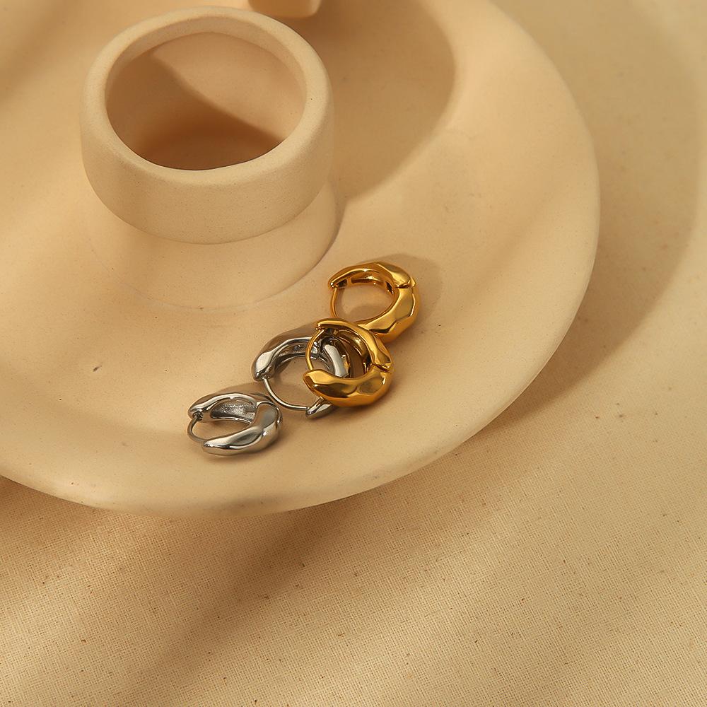 Ins Серьги из титановой стали Lava Folded, женские серьги-пряжки из нержавеющей стали премиум-класса, не выцветающие