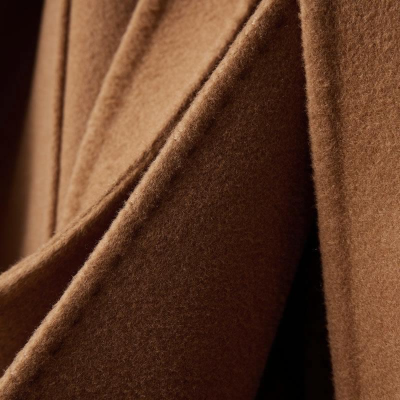 Женское пальто из 100% шерсти TIDENOVEL Осеннее шерстяное длинное пальто Ручной работы Пальто-бушлат Зимняя теплая кашемировая длинная куртка